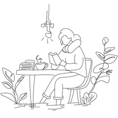 Read a Book Flat illustration, are used for UI UX designs, adding visual appeal and creativity to websites, apps, and digital platforms, enhancing the user experience