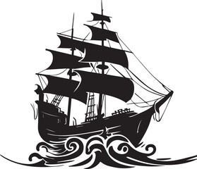 ship vector tattoo design silhouette illustraiton