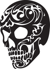 Skull vector tattoo design illustration black color