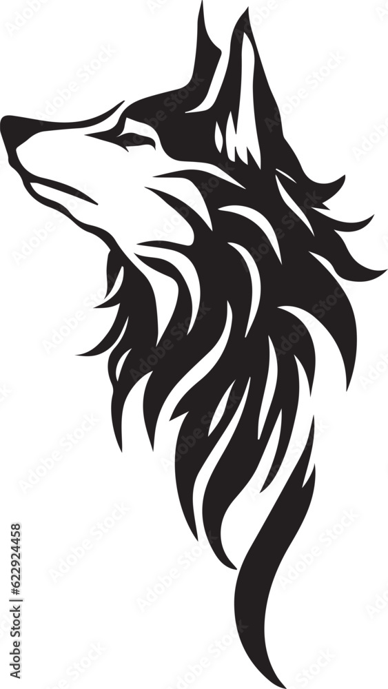 Poster Wolf vector tattoo design illustration art