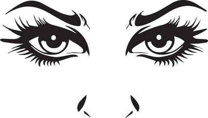 women eyes tattoo design vector illustration
