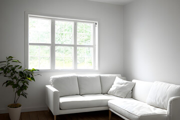 white wall, sofa, window
Generative AI