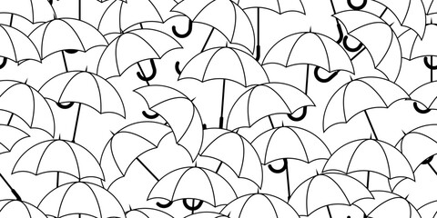 black white umbrella seamless pattern © Sutana