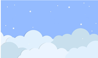Fototapeta premium Cloud sky and star kid book background