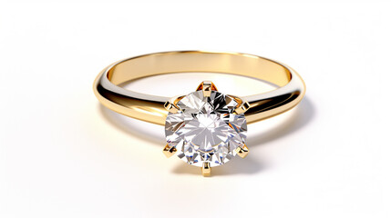 gold ring with diamonds. Generative Ai. 