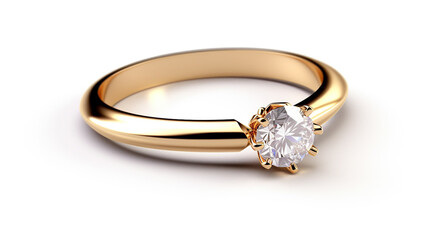 gold ring with diamonds. Generative Ai. 