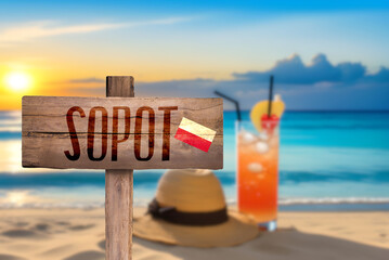 Sommer, Strand und Urlaub in Sopot Polen - obrazy, fototapety, plakaty