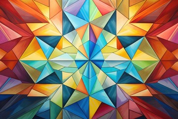 Fototapeta premium A geometric art piece showcasing the artist's fascination with shapes and symmetry. Generative AI
