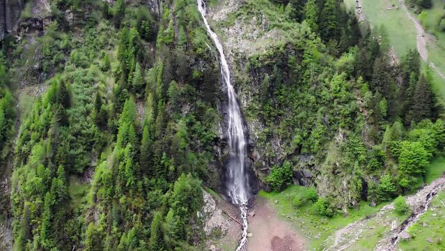 Picturesque footage of a waterfall at Wager Alm Mittersil in Austria