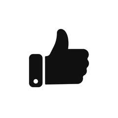Like up icon. Vector thumb up icon. Hand good like silhouette symbol. Finger up sign. Social media sign. Editable stroke