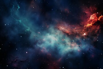 Fototapeta na wymiar Nebula And Galaxies In Scape, Generative AI