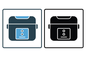 Rice cooker icon. icon related to electronic, household appliances. Solid icon style design. Simple vector design editable