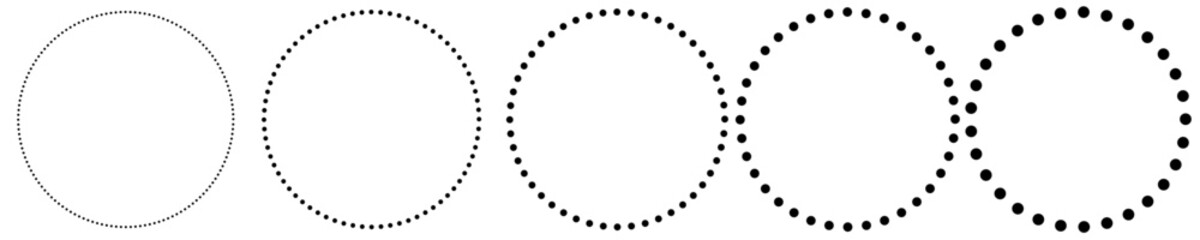 illustration of a set of circle border with dot