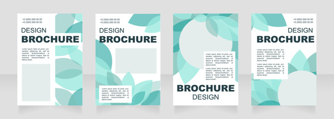 Creative nature blank brochure layout design. Leaves decor. Vertical poster template set with empty copy space for text. Premade corporate reports collection. Editable flyer paper pages