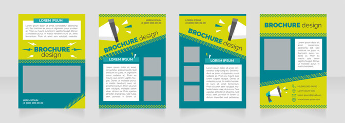 Social media campaign blank brochure layout design. Promo service. Vertical poster template set with empty copy space for text. Premade corporate reports collection. Editable flyer paper pages