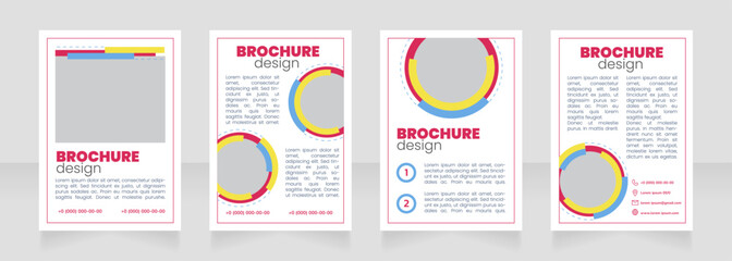 Advertising strategy blank brochure layout design. Marketing agency. Vertical poster template set with empty copy space for text. Premade corporate reports collection. Editable flyer paper pages