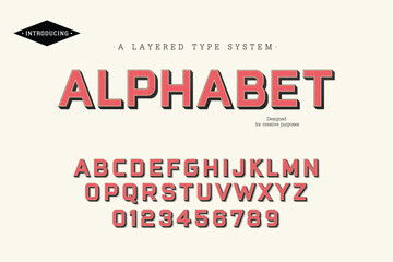 Alphabet typeface. For labels and different type designs