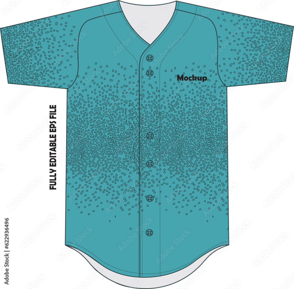 Wall mural Baseball Jersey Sublimated Mock ups Templates Vectors 