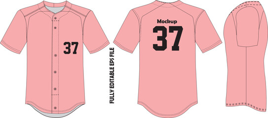 Baseball Jersey Sublimated Mock ups Templates Vectors 
