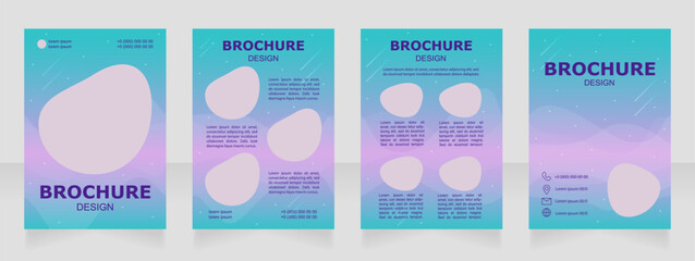 Space exploration company blank brochure design. Investigation. Template set with copy space for text. Premade corporate reports collection. Editable 4 paper pages. Arial Black, Regular fonts used