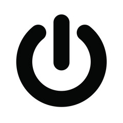 Electricity power turn on-off button icon.