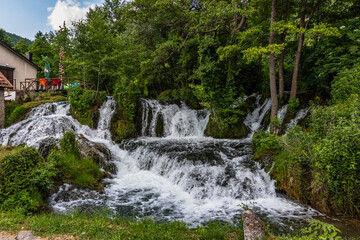 Fototapeta na wymiar Martin Brod - Wasserfälle, Bosnien, Una Nationalpark