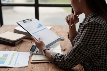 Professional analysis of business people and marketing strategy planning in the accounting workplace