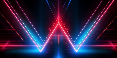 Fototapeta na wymiar Abstract neon lights background with laser rays, and glowing lines. AI-Generated