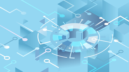 isometric abstract Hi technology  background