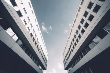 Fototapeta na wymiar modern minimalistic building ground view