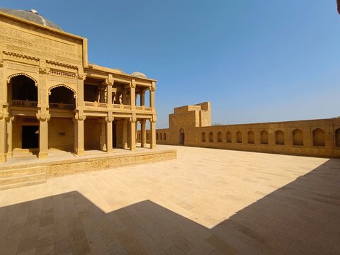 Ancient mausoleum and tombs at Makli Hill in Thatta, Pakistan. Necropolis, graveyard
