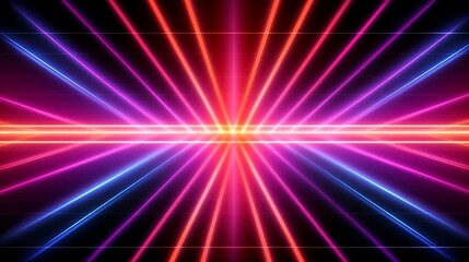Obraz premium Abstract neon lights background with laser rays, and glowing lines. AI-Generated