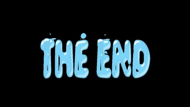 Animated video of a sentence that says the end
