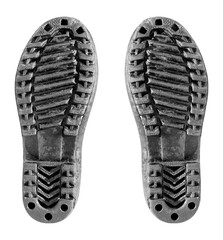 Black boots footprints