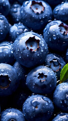 Freshly washed blueberries