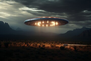 Fototapeta na wymiar Alien UFO, Generative AI 