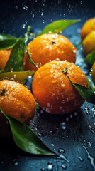 Freshly washed mandarins mandarines 