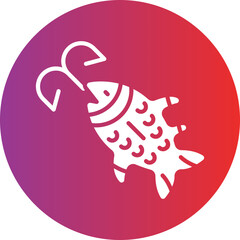 Vector Design Hooked Fish Icon Style