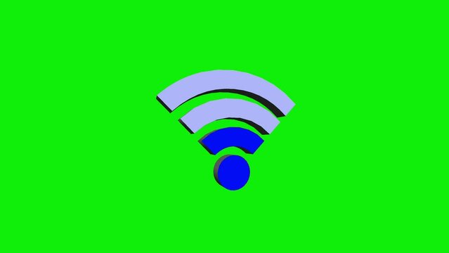 Animated footage of wifi icon with green screen, suitable for templates, games, computers, movies, editing, etc.