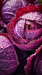 Obraz premium Freshly washed red cabbage