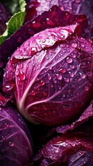 Freshly washed red cabbage