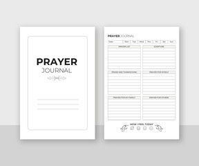 Fototapeta na wymiar Prayer Journal, daily prayer journal kdp interior