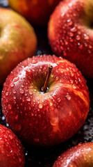 Freshly washed red apple