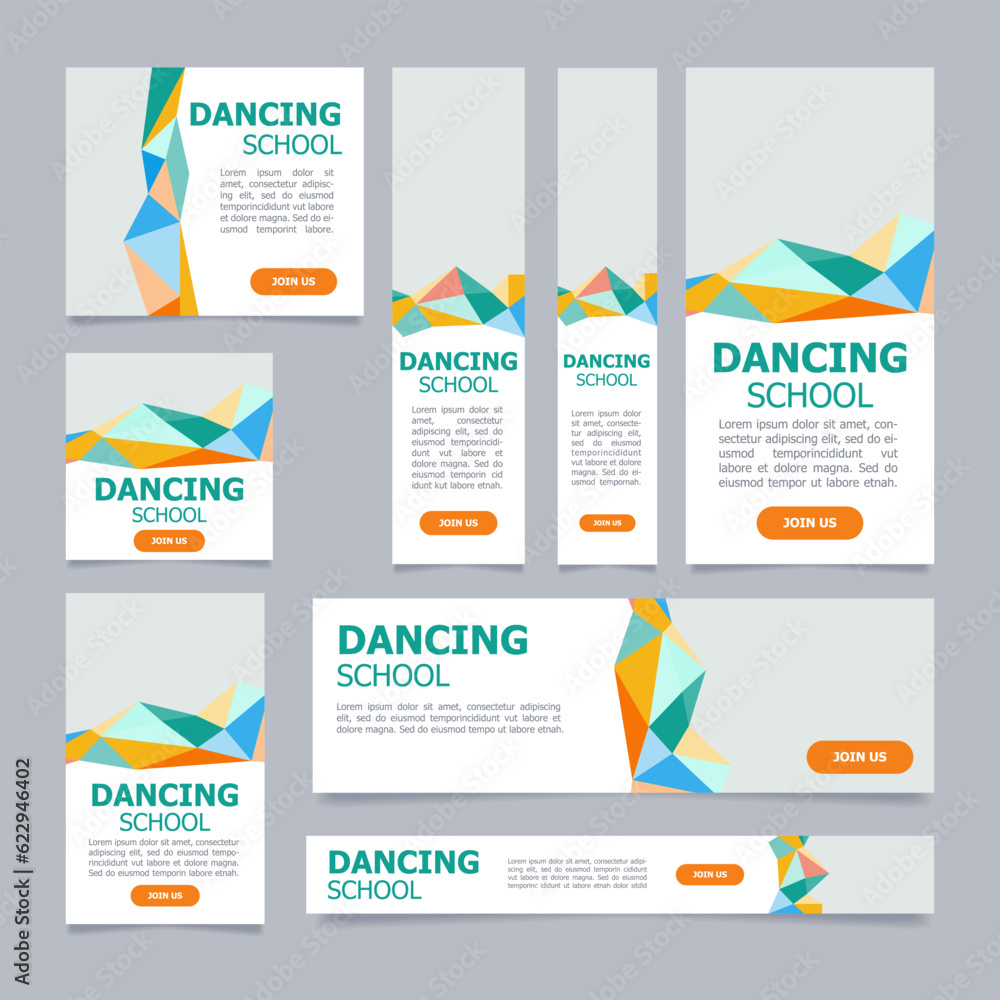 Canvas Prints dance school trainings presentation web banner design template. vector flyer with text space. advert