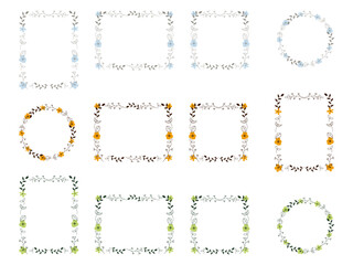 北欧風の草花のフレームセット
