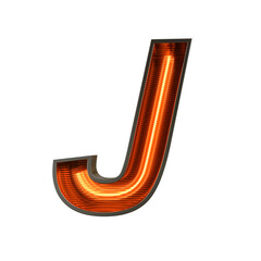 Neon Light Alphabet on transparent background, PNG file