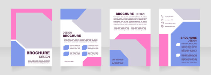 Professional courses of cosmetologist and beautician blank brochure design. Template set with copy space for text. Premade corporate reports collection. Editable 4 paper pages. Arial font used