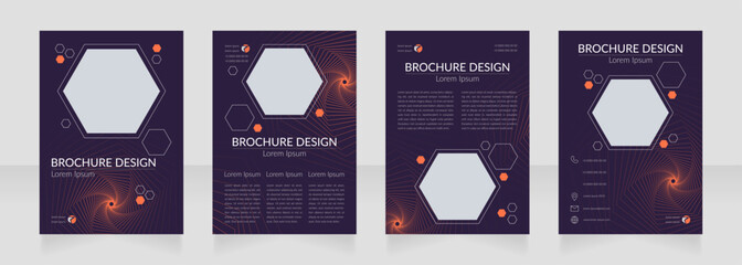 Technology of future blank brochure design. Development. Template set with copy space for text. Premade corporate reports collection. Editable 4 paper pages. Lato Regular, Light fonts used © bsd studio