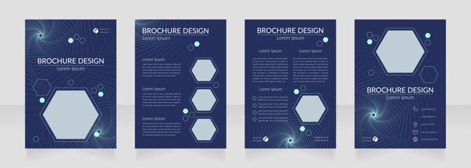 Virtual networks building blank brochure design. Template set with copy space for text. Premade corporate reports collection. Editable 4 paper pages. Lato Regular, Light fonts used © bsd studio