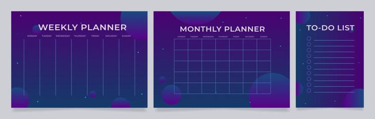 Personal meetings planning worksheet design template set. Printable goal setting sheet. Editable time management sample. Scheduling page for organizing personal tasks. Montserrat font used